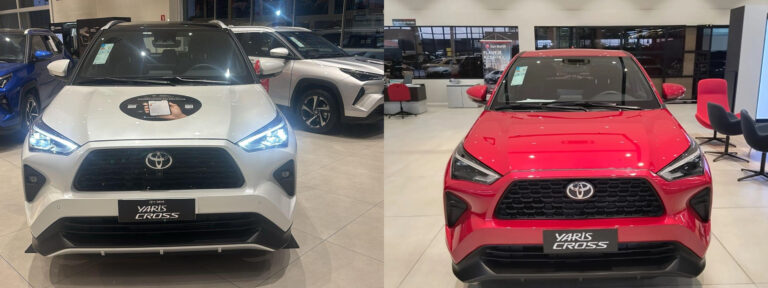 XRX Branco e XR Vermelho - Toyota Yaris Cross 2026: veja todas as versões, diferenças de equipamentos, motores e qual vale mais a pena