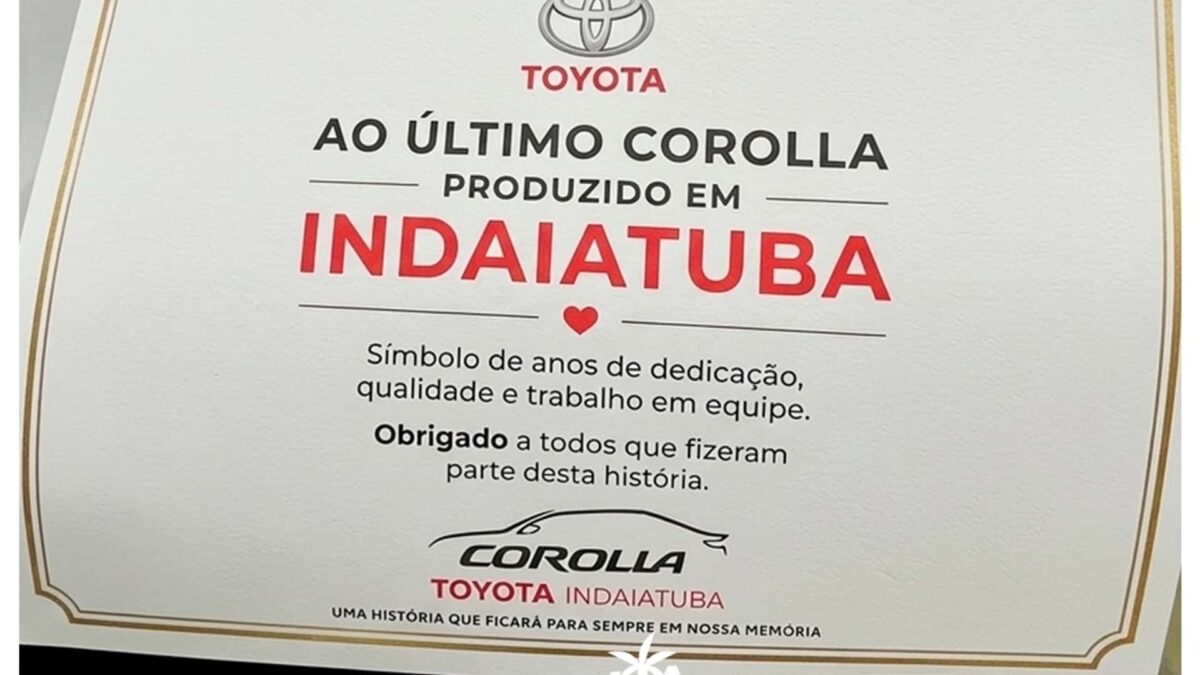 Após 28 anos, Toyota produz último Corolla em histórica fábrica