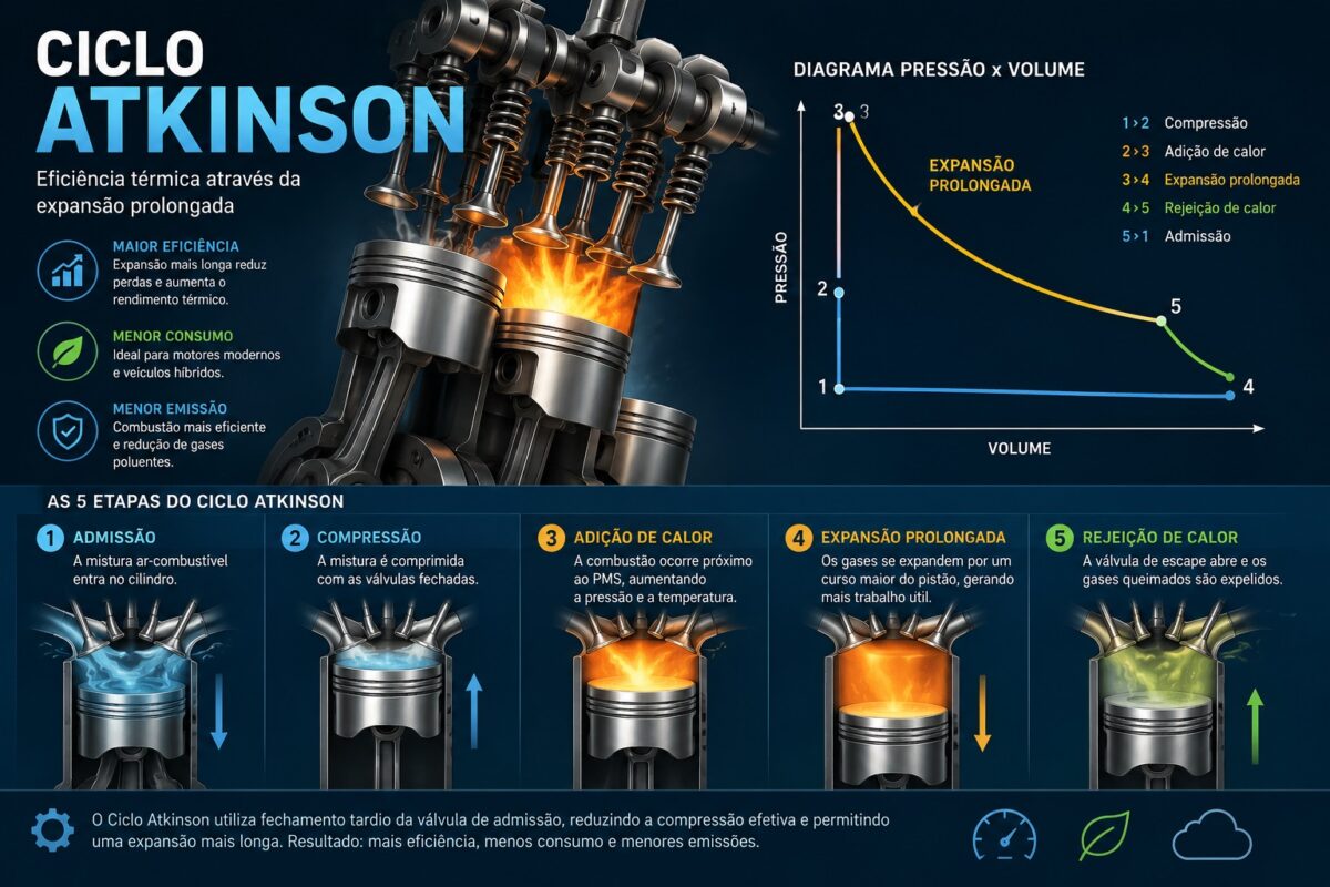 Como o ciclo Atkinson se tornou essencial na eficiência dos carros híbridos
