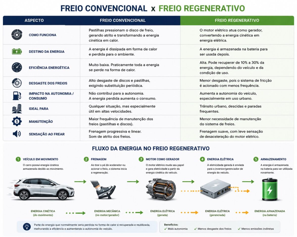 Como funcionam os freios regenerativos dos carros elétricos
