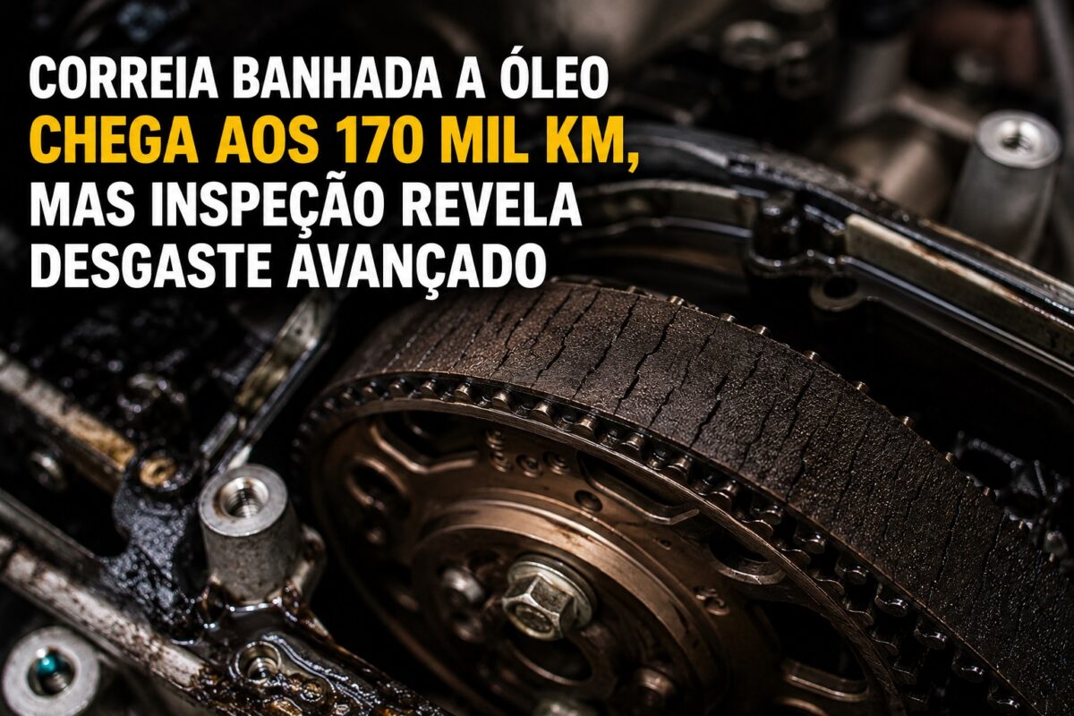 Correia banhada a óleo chega aos 170 mil km, mas inspeção revela desgaste avançado