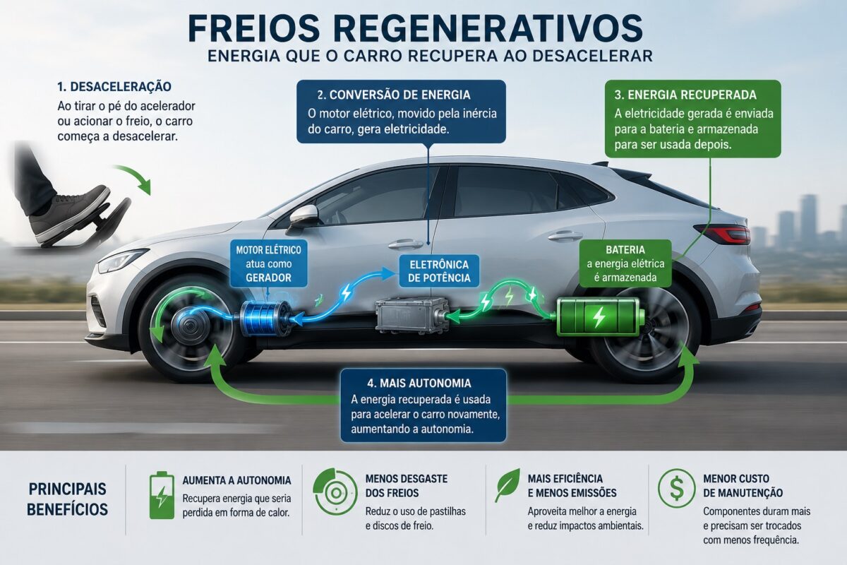 Como funcionam os freios regenerativos dos carros elétricos