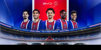 BYD fecha parceria global de longo prazo com o Paris Saint-Germain
