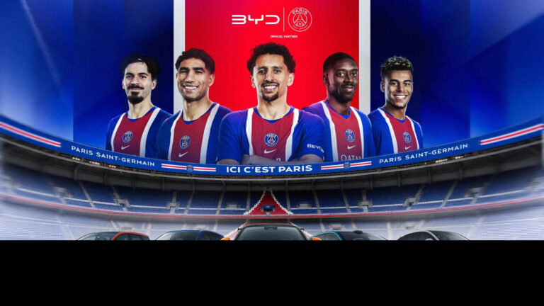 BYD fecha parceria global de longo prazo com o Paris Saint-Germain