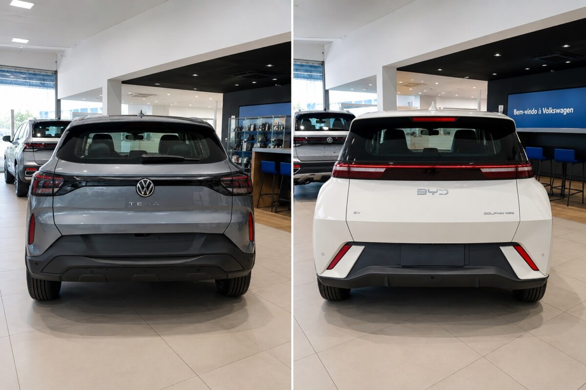 BYD Dolphin Mini x Volkswagen Tera 170 TSI manual: qual entrega mais por cerca de R$ 120 mil?
