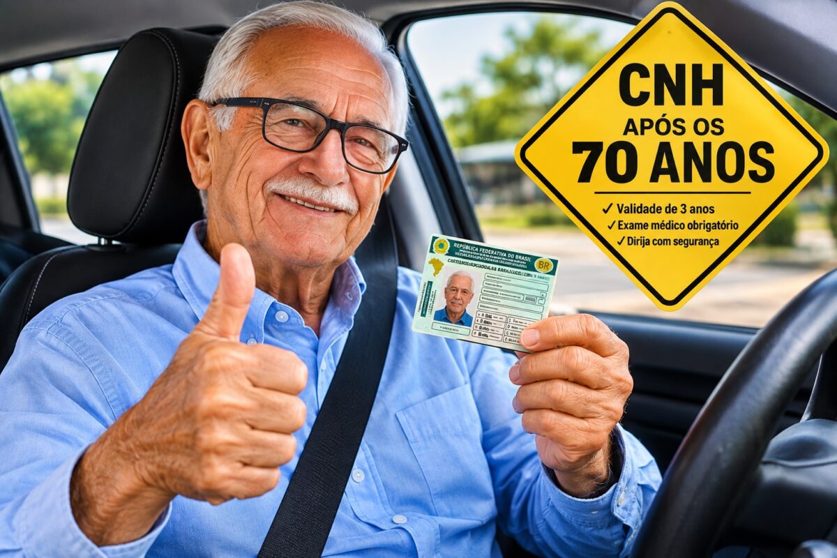 CNH após os 70 anos com motorista idoso ao volante