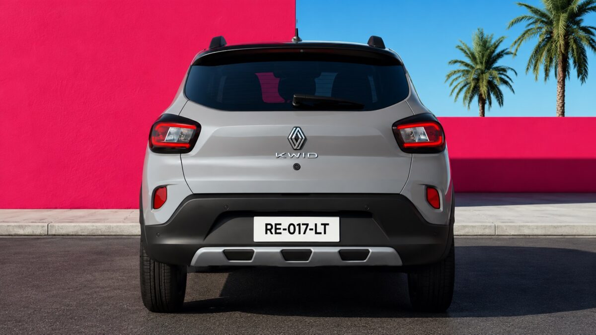Traseira do Renault Kwid 2027 com novo acabamento