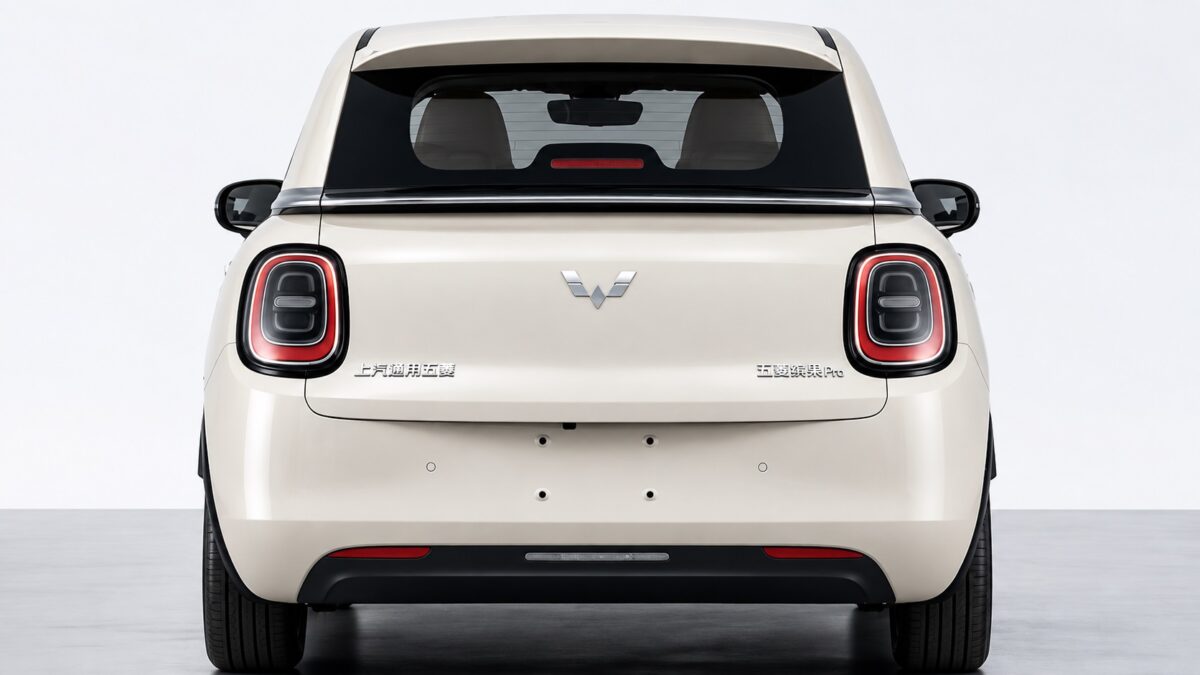 Traseira do Wuling Bingo Pro elétrico