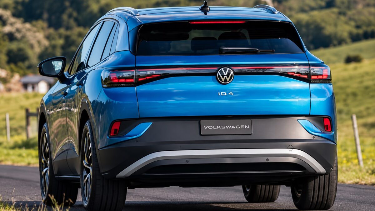 Traseira do Volkswagen ID.4 Pro elétrico