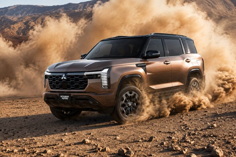 Mitsubishi Pajero 2027 em percurso off-road